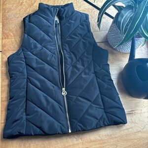 Black Quilted Micheal Kors vest with Gold Zipper